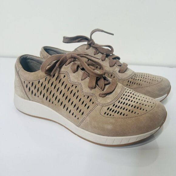 Dansko Tan Leather laser Cut Sneakers Womens Sz 40 Exc Cond - Picture 3 of 8